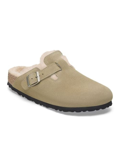 Sabot in suede con sherarliong interno BOSTON SHEARLING 1028299 TAUPE BIRKENSTOCK Taupe 