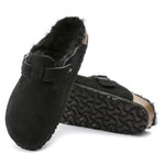 Sabot in suede con sherarliong interno BOSTON SHEARLING 259883 BLACK BIRKENSTOCK Black 