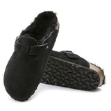 Sabot in suede con sherarliong interno BOSTON SHEARLING 259883 BLACK BIRKENSTOCK Black 