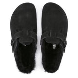 Sabot in suede con sherarliong interno BOSTON SHEARLING 259883 BLACK BIRKENSTOCK Black 