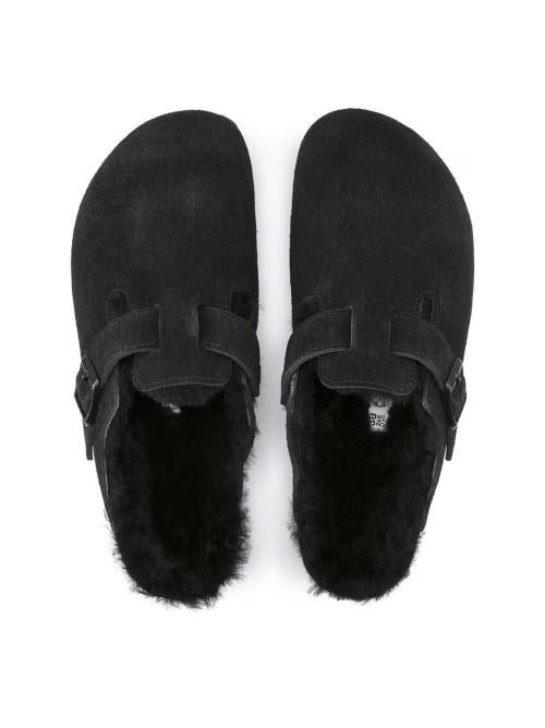 Sabot in suede con sherarliong interno BOSTON SHEARLING 259883 BLACK BIRKENSTOCK Black 