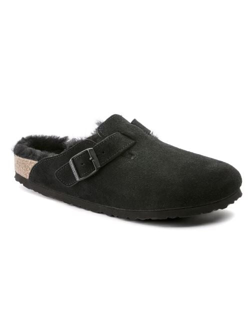 Sabot in suede con sherarliong interno BOSTON SHEARLING 259883 BLACK BIRKENSTOCK Black 