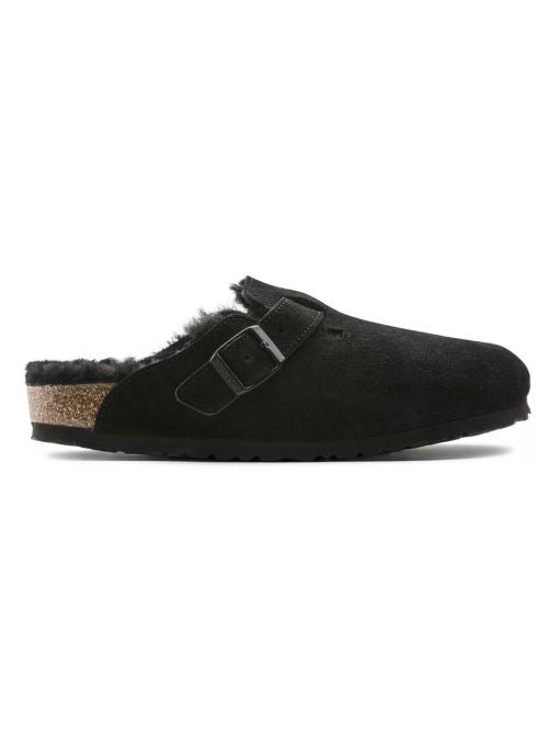Sabot in suede con sherarliong interno BOSTON SHEARLING 259883 BLACK BIRKENSTOCK Black 