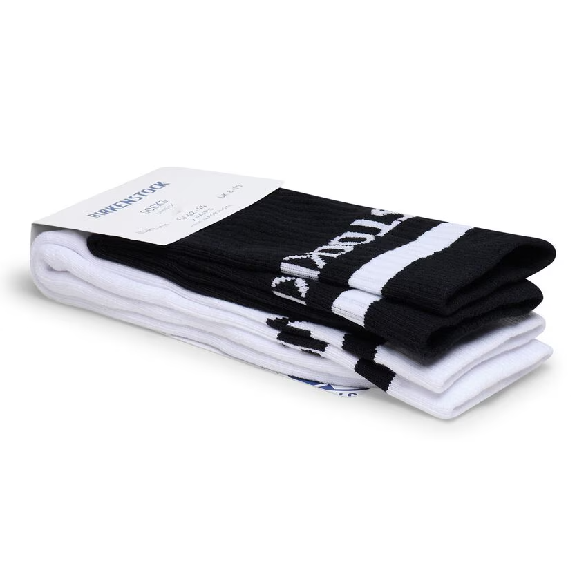 Calzino in cotone logati ( bi-pack) COTTON CREW 2-PACK 1030803 BLACK/WHITE BIRKENSTOCK Black/white 
