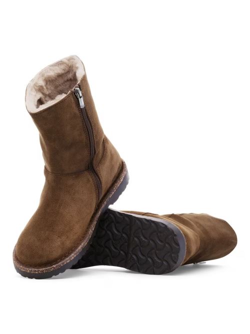 Stivale in suede con interno in shearling UPPSALA ZIP SHEARLING 1030218 DARK TEA BIRKENSTOCK Dark tea 