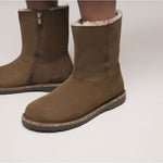 Stivale in suede con interno in shearling UPPSALA ZIP SHEARLING 1030218 DARK TEA BIRKENSTOCK Dark tea 