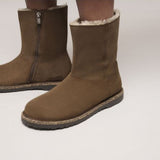 Stivale in suede con interno in shearling UPPSALA ZIP SHEARLING 1030218 DARK TEA BIRKENSTOCK Dark tea 