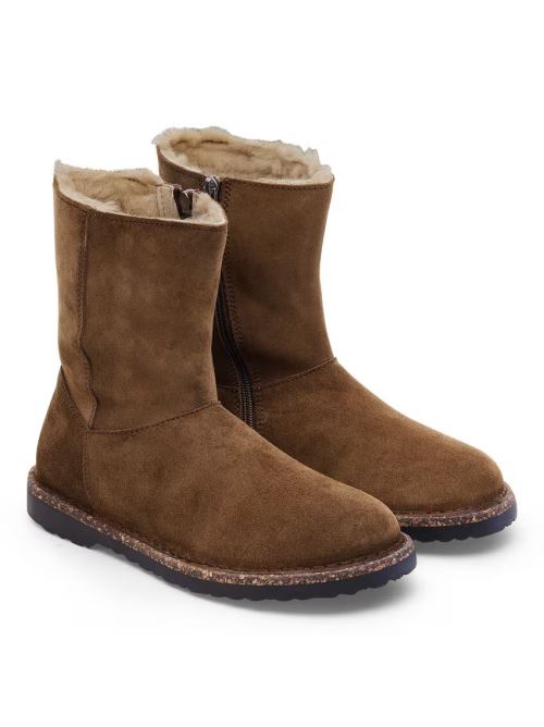Stivale in suede con interno in shearling UPPSALA ZIP SHEARLING 1030218 DARK TEA BIRKENSTOCK Dark tea 