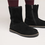 Stivale in suede con interno in shearling UPPSALA ZIP SHEARLING 1030242 BLACK BIRKENSTOCK Black 