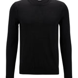 Maglia girocollo in merinos 50468239 10241501 01 001 BOSS Black 