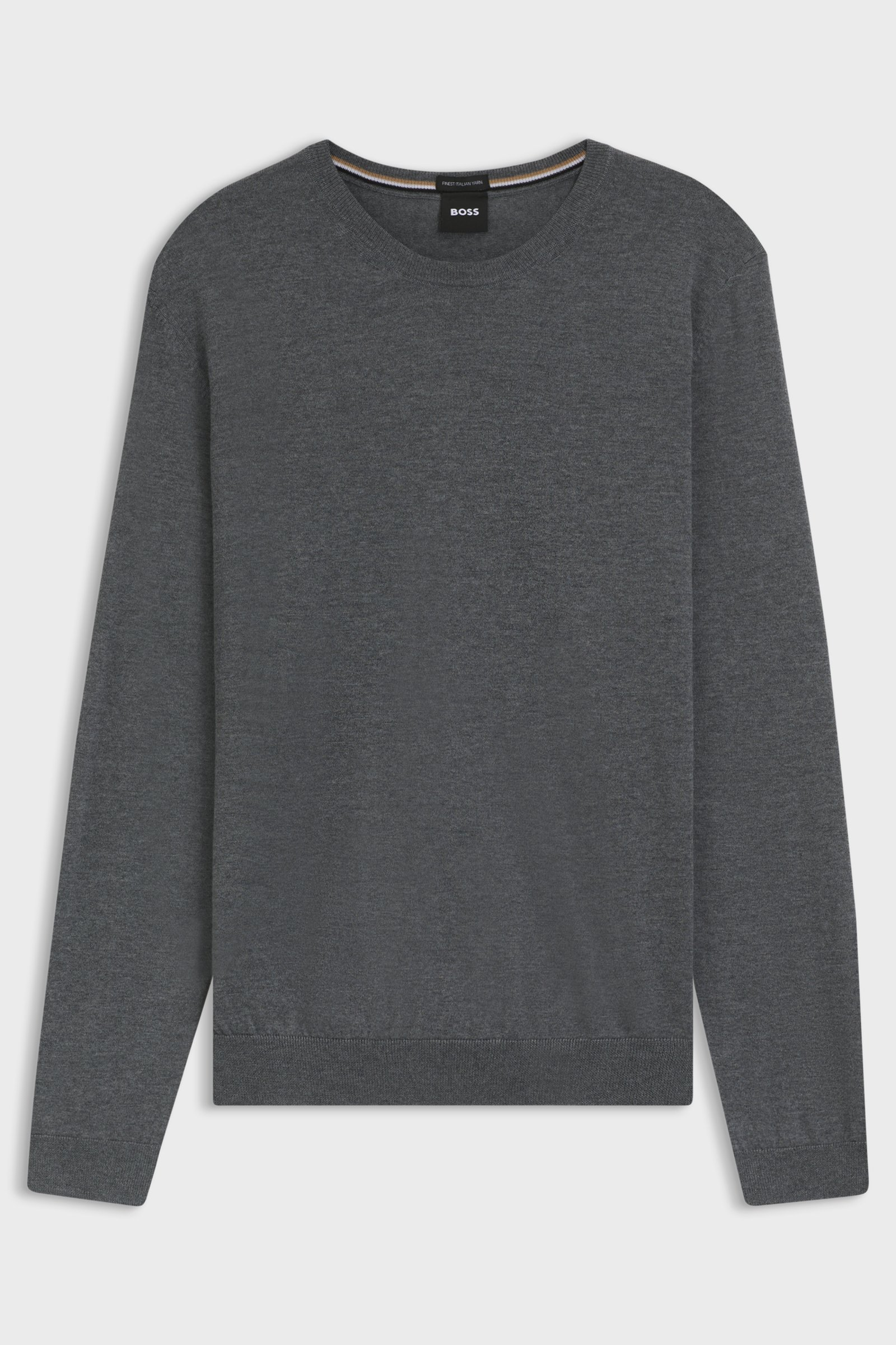 Maglia girocollo in merinos 50468239 10241501 01 030 BOSS Medium grey 