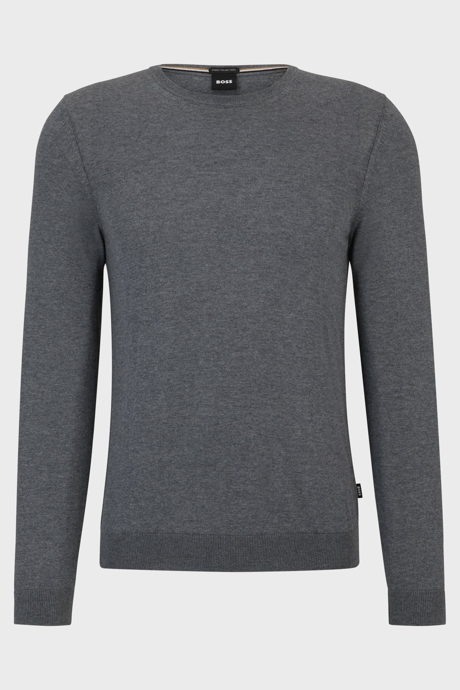 Maglia girocollo in merinos 50468239 10241501 01 032 BOSS Medium grey 