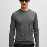 Maglia girocollo in merinos 50468239 10241501 01 032 BOSS Medium grey 