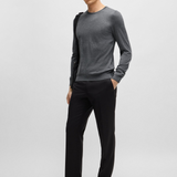Maglia girocollo in merinos 50468239 10241501 01 032 BOSS Medium grey 