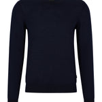 Maglia girocollo in merinos 50468239 10241501 01 404 BOSS Dark blue 