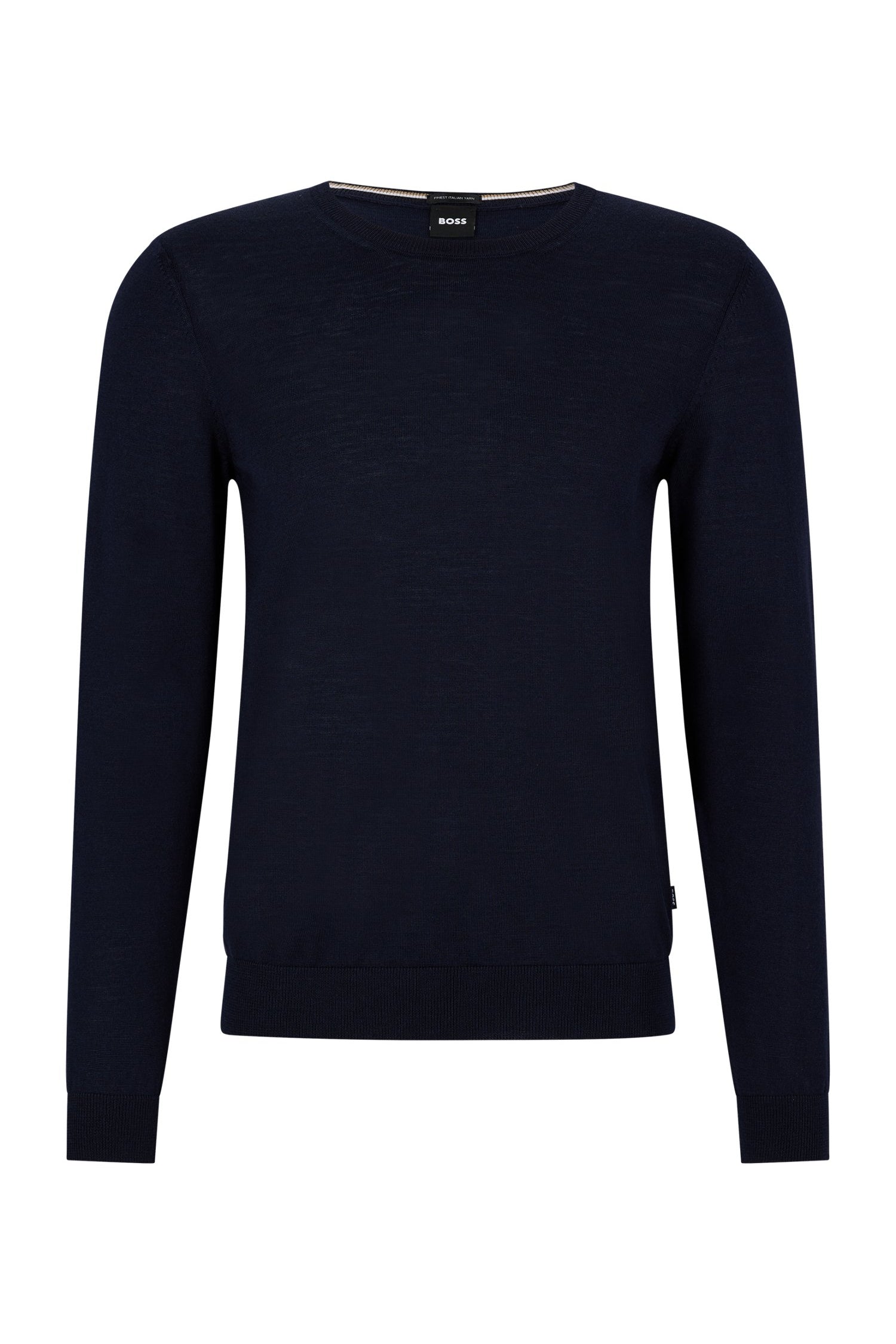 Maglia girocollo in merinos 50468239 10241501 01 404 BOSS Dark blue 