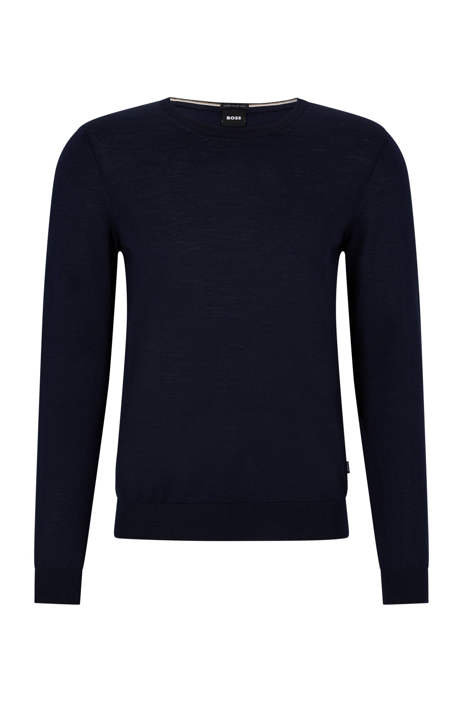 Maglia girocollo in merinos 50468239 10241501 01 404 BOSS Dark blue 