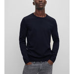 Maglia girocollo in merinos 50468239 10241501 01 404 BOSS Dark blue 
