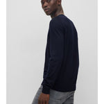 Maglia girocollo in merinos 50468239 10241501 01 404 BOSS Dark blue 