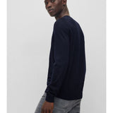 Maglia girocollo in merinos 50468239 10241501 01 404 BOSS Dark blue 