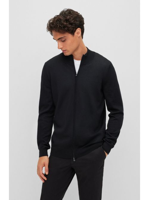Maglia con zip 50468254 10241502 01 001 BOSS Black 