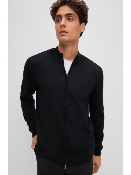 Maglia con zip 50468254 10241502 01 001 BOSS Black 