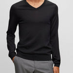 Maglia in lana merinos 50468261 10241495 01 001 BOSS Black 
