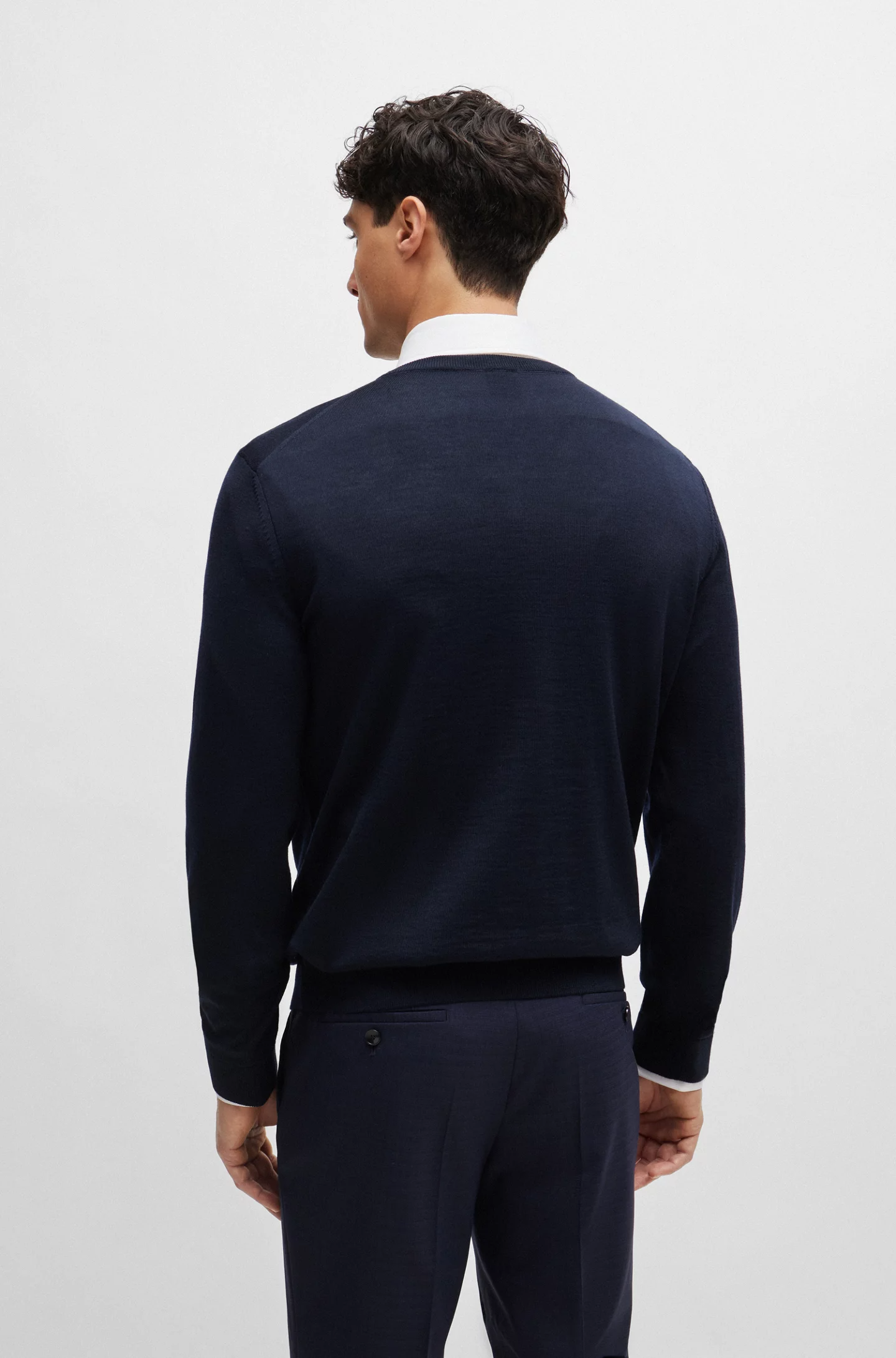 Maglia in lana merinos 50468261 10241495 01 404 BOSS Dark blue 