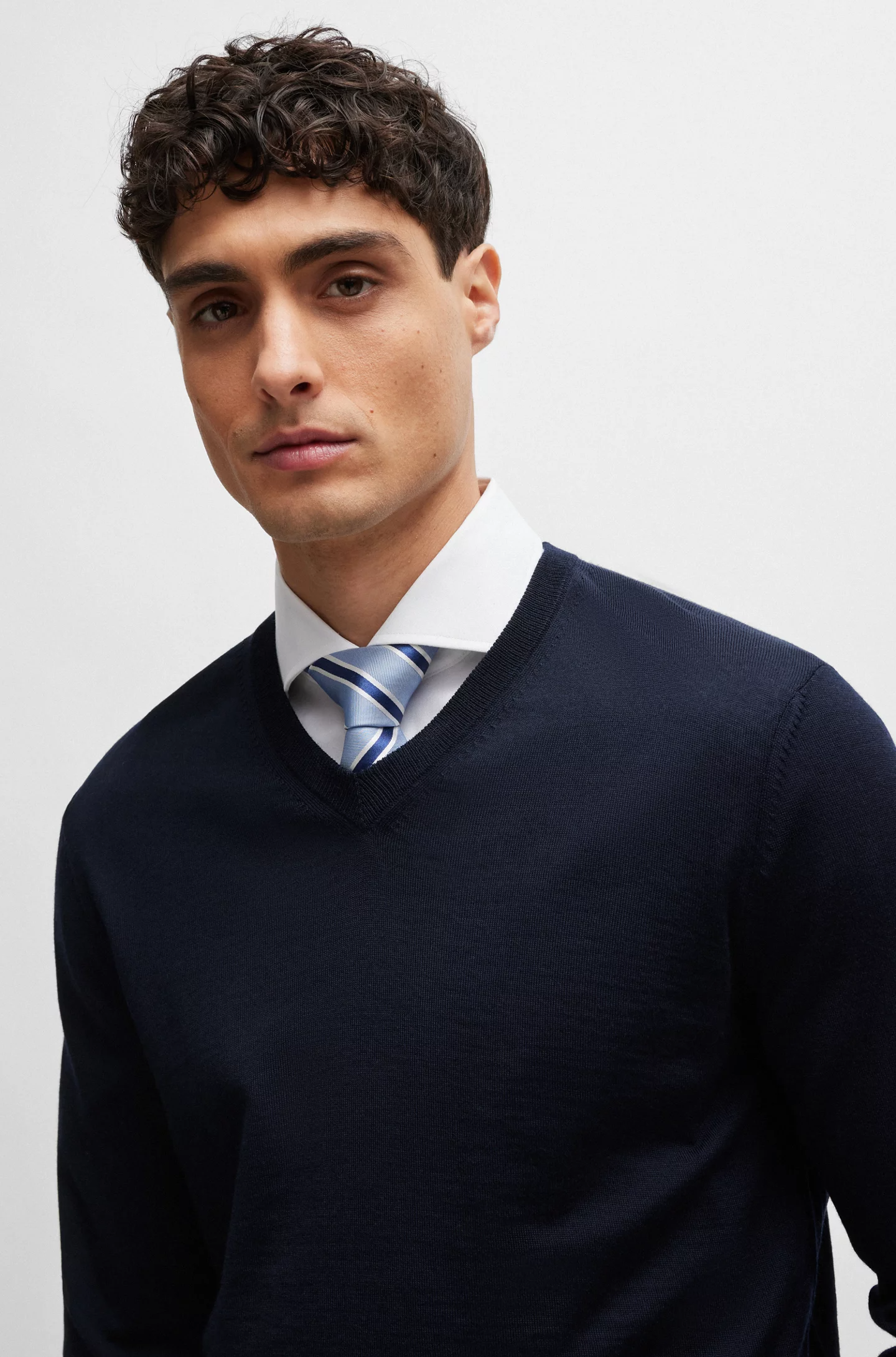 Maglia in lana merinos 50468261 10241495 01 404 BOSS Dark blue 