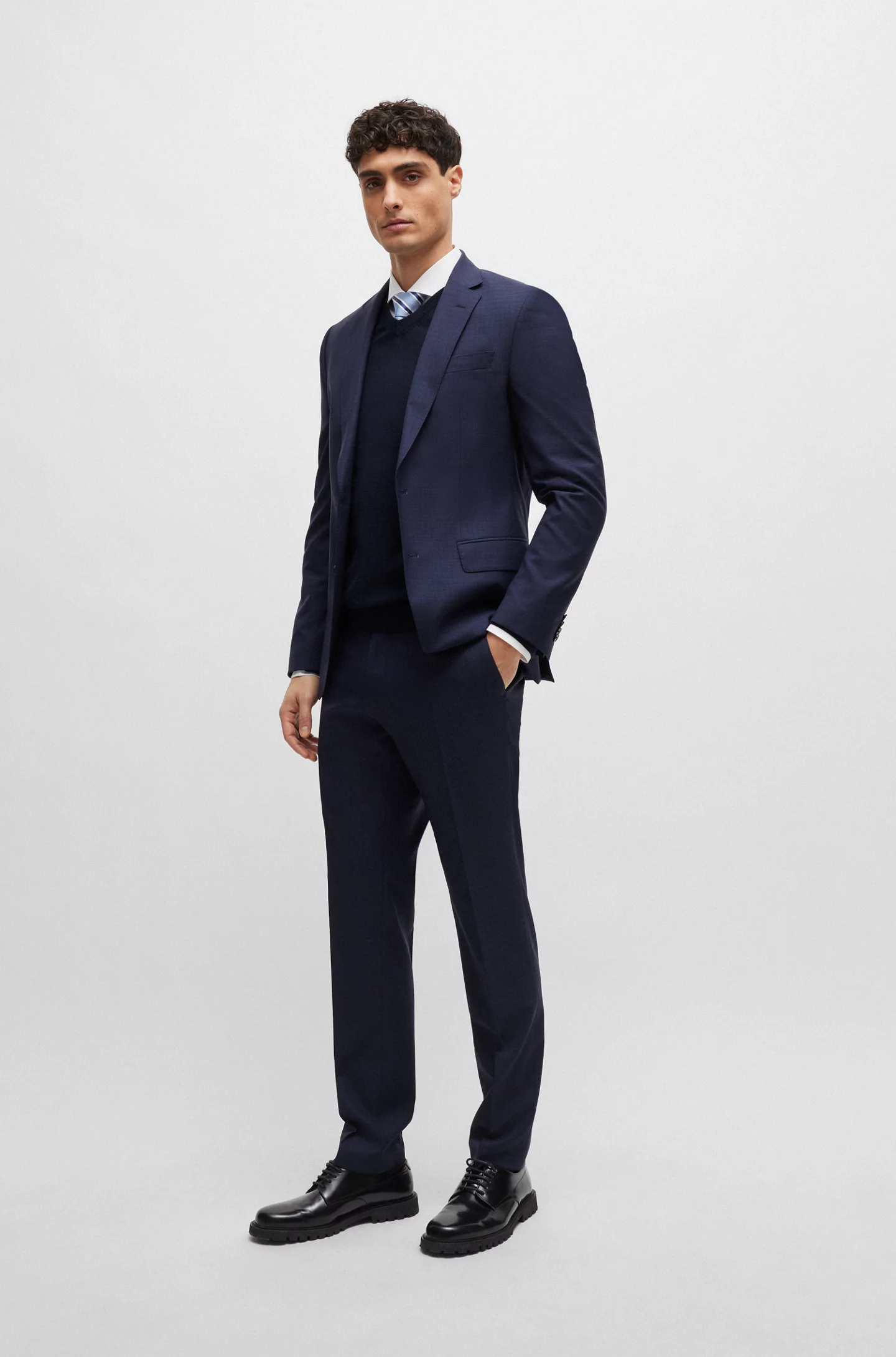 Maglia in lana merinos 50468261 10241495 01 404 BOSS Dark blue 
