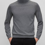 Maglia collo alto in lana merinos 50468262 10241489 01 030 BOSS Medium grey 