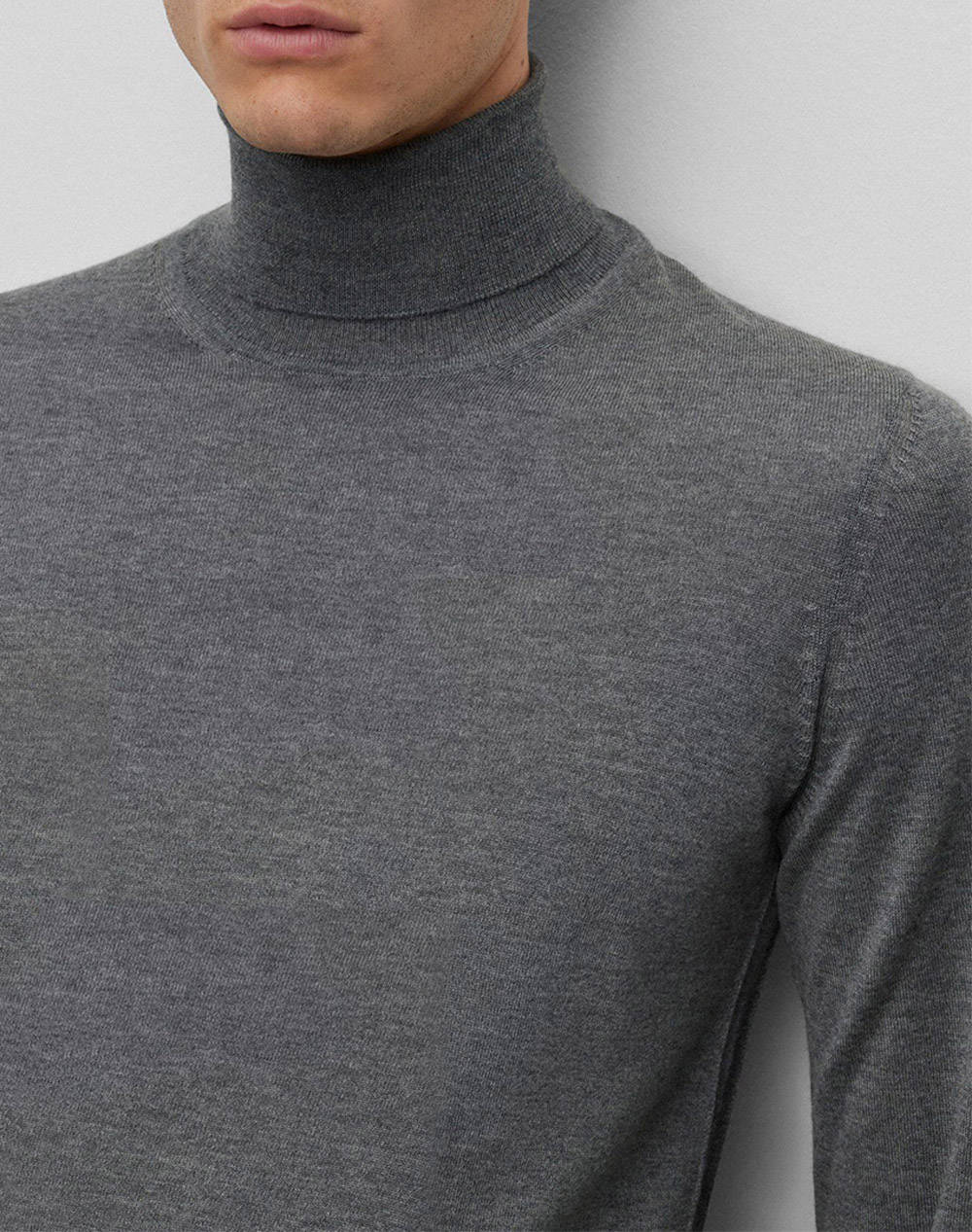 Maglia collo alto in lana merinos 50468262 10241489 01 030 BOSS Medium grey 
