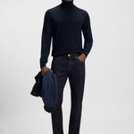 Maglia collo alto in lana merinos 50468262 10241489 01 404 BOSS Dark blue 