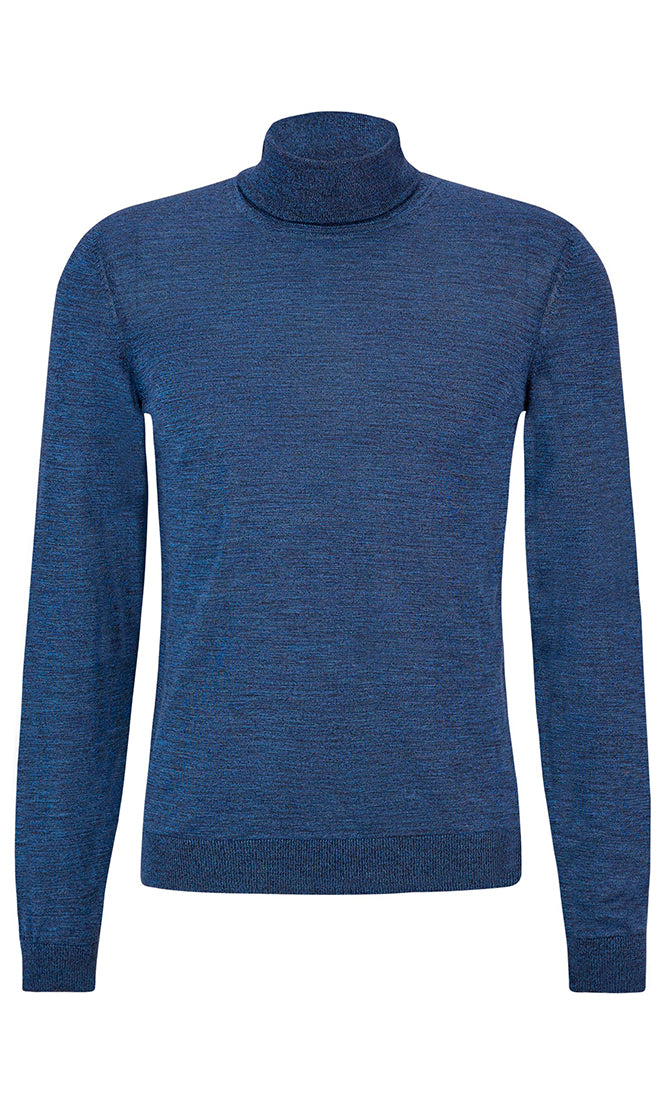 Maglia collo alto in lana merinos 50468262 10241489 01 430 BOSS Bright blue 