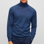 Maglia collo alto in lana merinos 50468262 10241489 01 430 BOSS Bright blue 