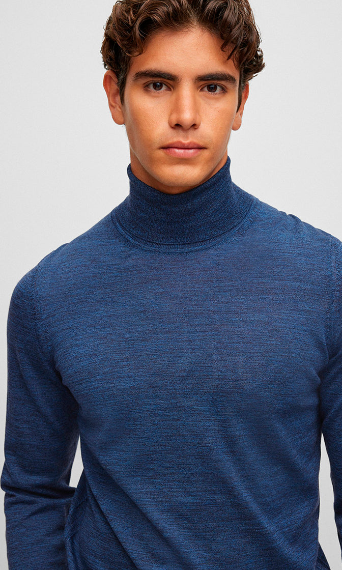 Maglia collo alto in lana merinos 50468262 10241489 01 430 BOSS Bright blue 