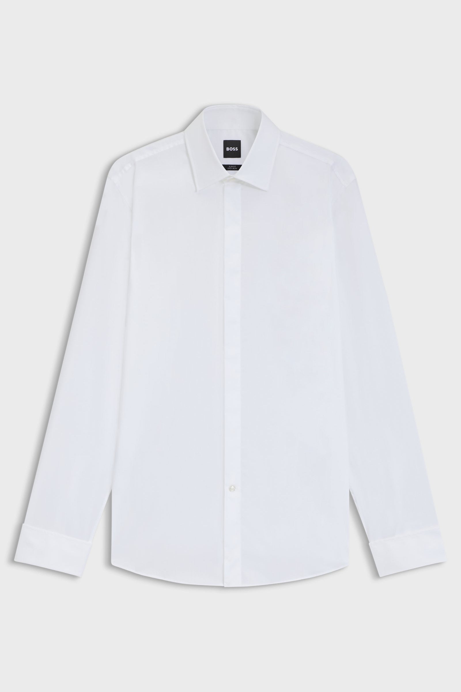 Camicia slim fit con polso da gemello 50480093 10245425 01 100 BOSS White 