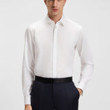 Camicia slim fit con polso da gemello 50480093 10245425 01 100 BOSS White 