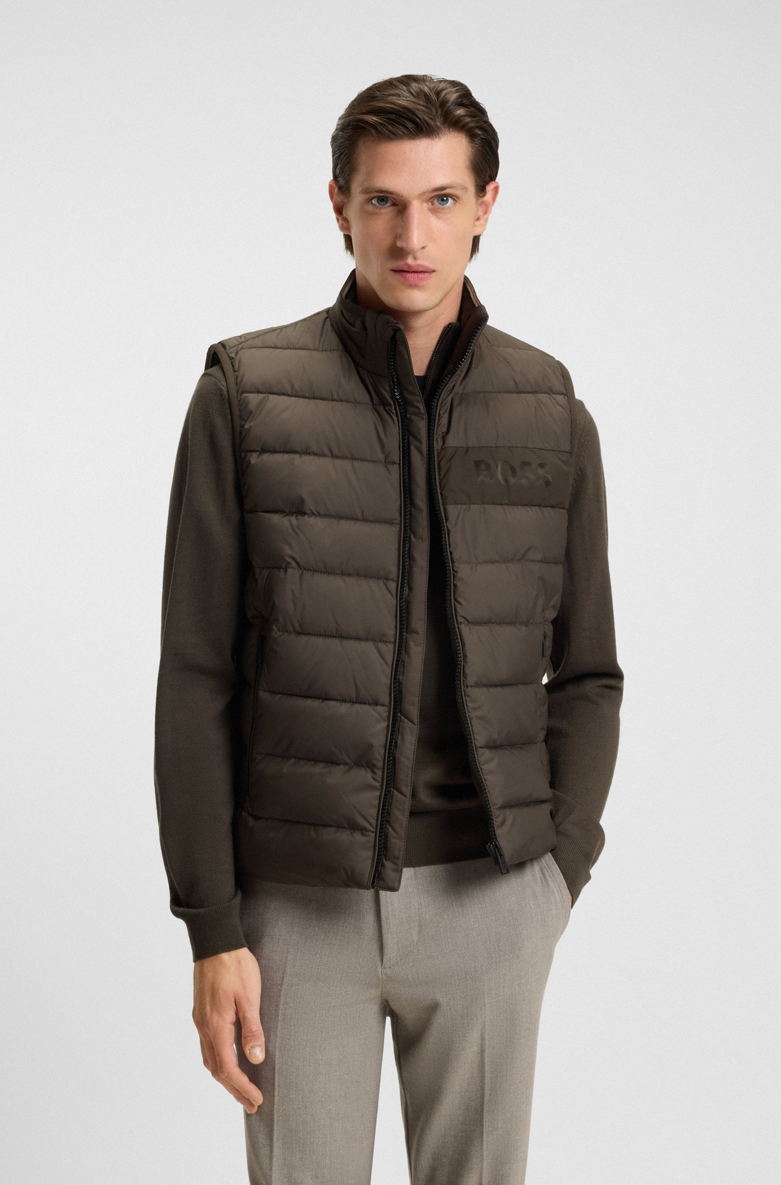 Gilet idrorepellente 50518375 10260482 01 342 BOSS Dark green 