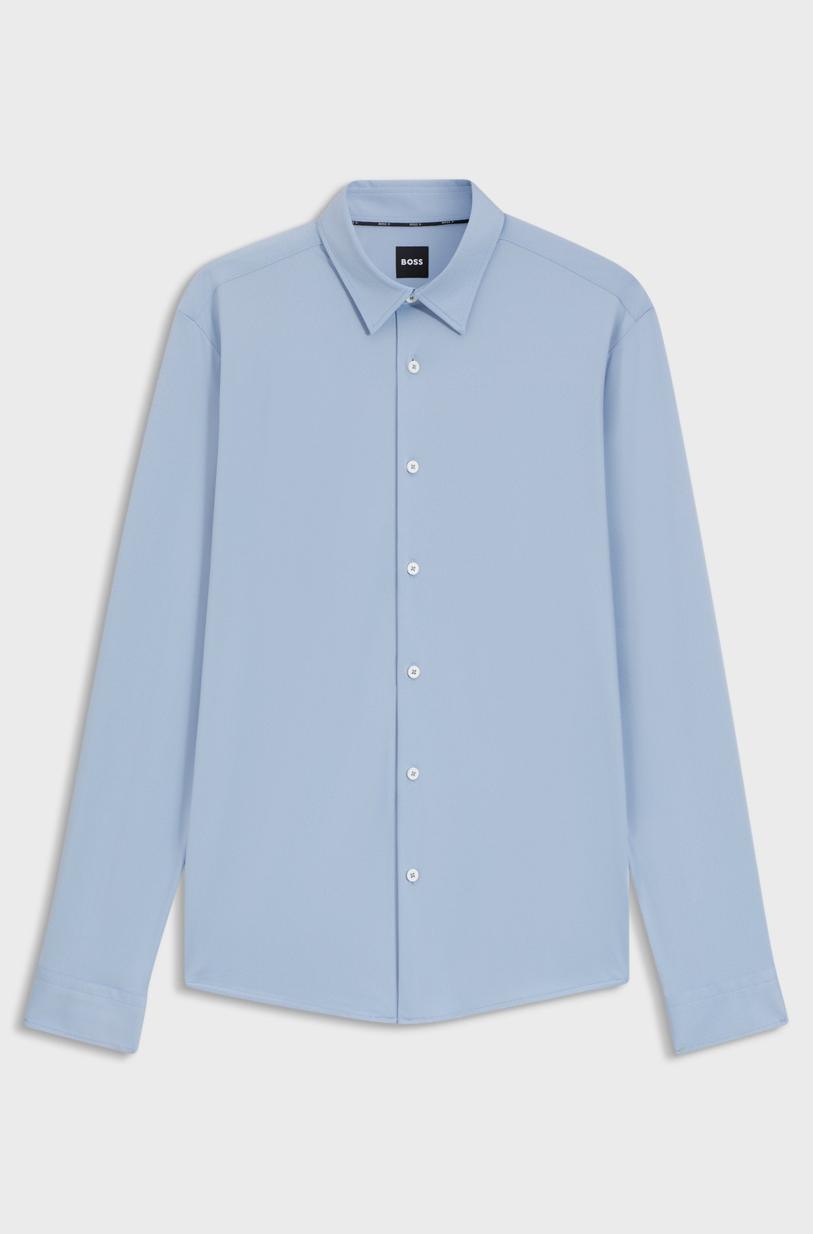 Camicia slim fit in tessuto performance 50533434 10253542 01 450 BOSS Light pastel blue 