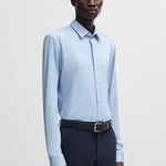 Camicia slim fit in tessuto performance 50533434 10253542 01 450 BOSS Light pastel blue 