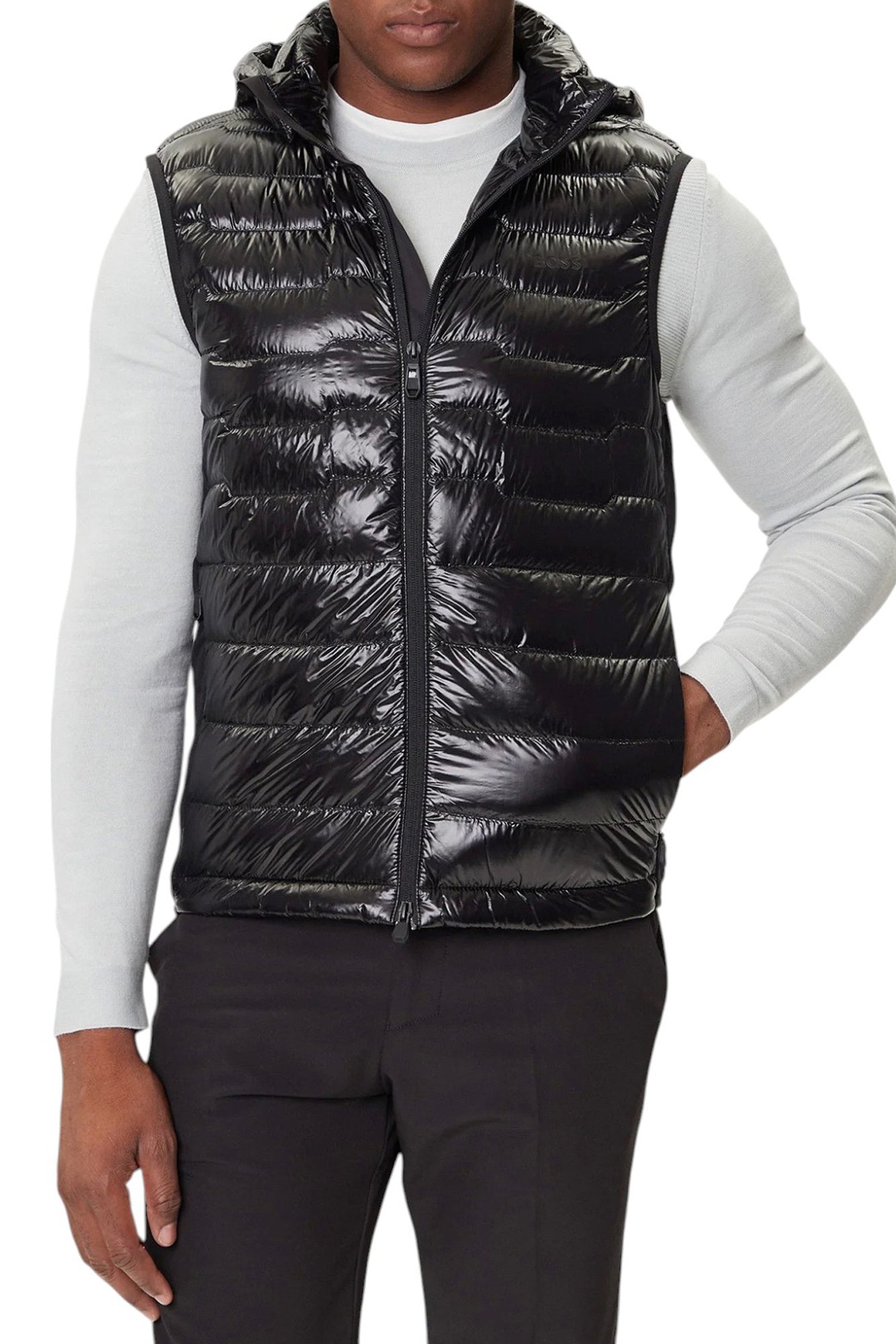 Gilet in tessuto tecnico 50541303 10252629 01 001 BOSS Black 