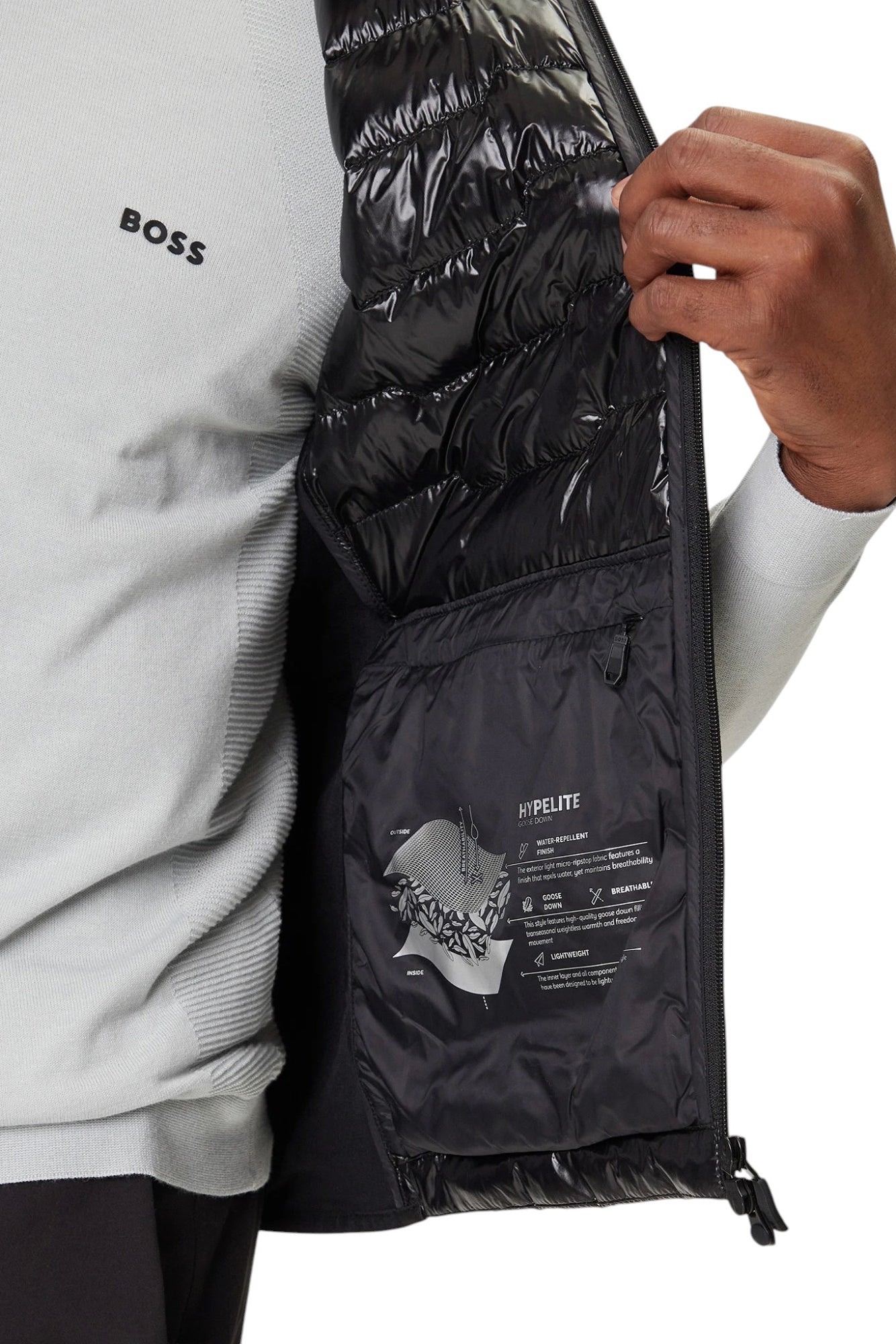 Gilet in tessuto tecnico 50541303 10252629 01 001 BOSS Black 