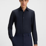Camicia slim fit in tessuto performance 50545163 10268245 01 404 BOSS Dark blue 