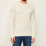 Maglia a treccia in lana e cachemire 50549975 10274959 01 131 BOSS Open white 