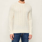 Maglia a treccia in lana e cachemire 50549975 10274959 01 131 BOSS Open white 