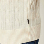 Maglia a treccia in lana e cachemire 50549975 10274959 01 131 BOSS Open white 