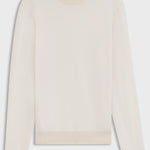 Maglia girocollo in lana e cotone 50549985 10274948 01 131 BOSS Open white 