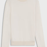 Maglia girocollo in lana e cotone 50549985 10274948 01 131 BOSS Open white 