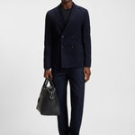 Maglia girocollo in lana e cotone 50549985 10274948 01 404 BOSS Dark blue 